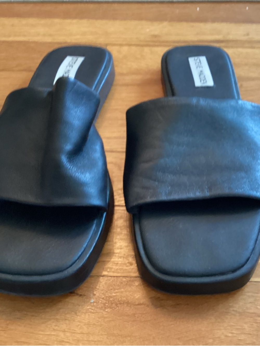 Steve Madden Black Slide Sandals